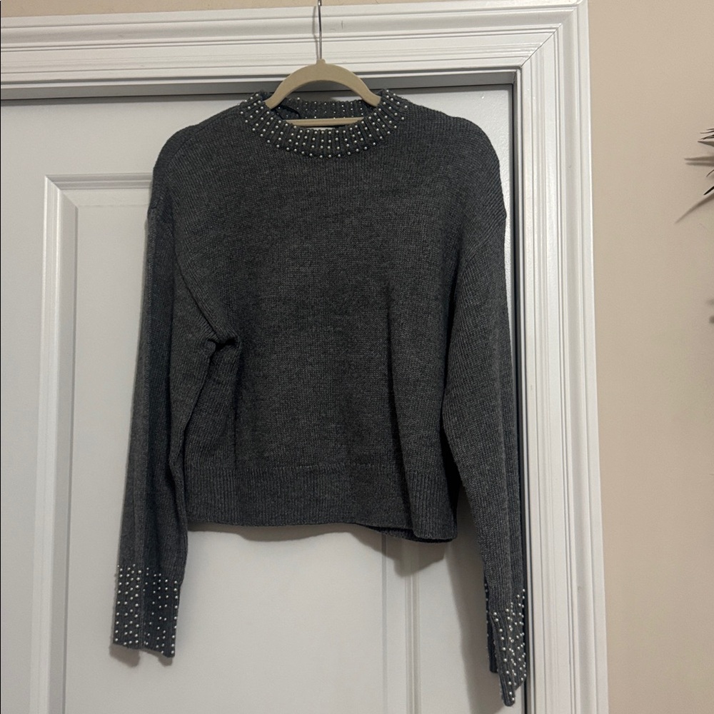 H&M Charcoal Knit with Silver Accents